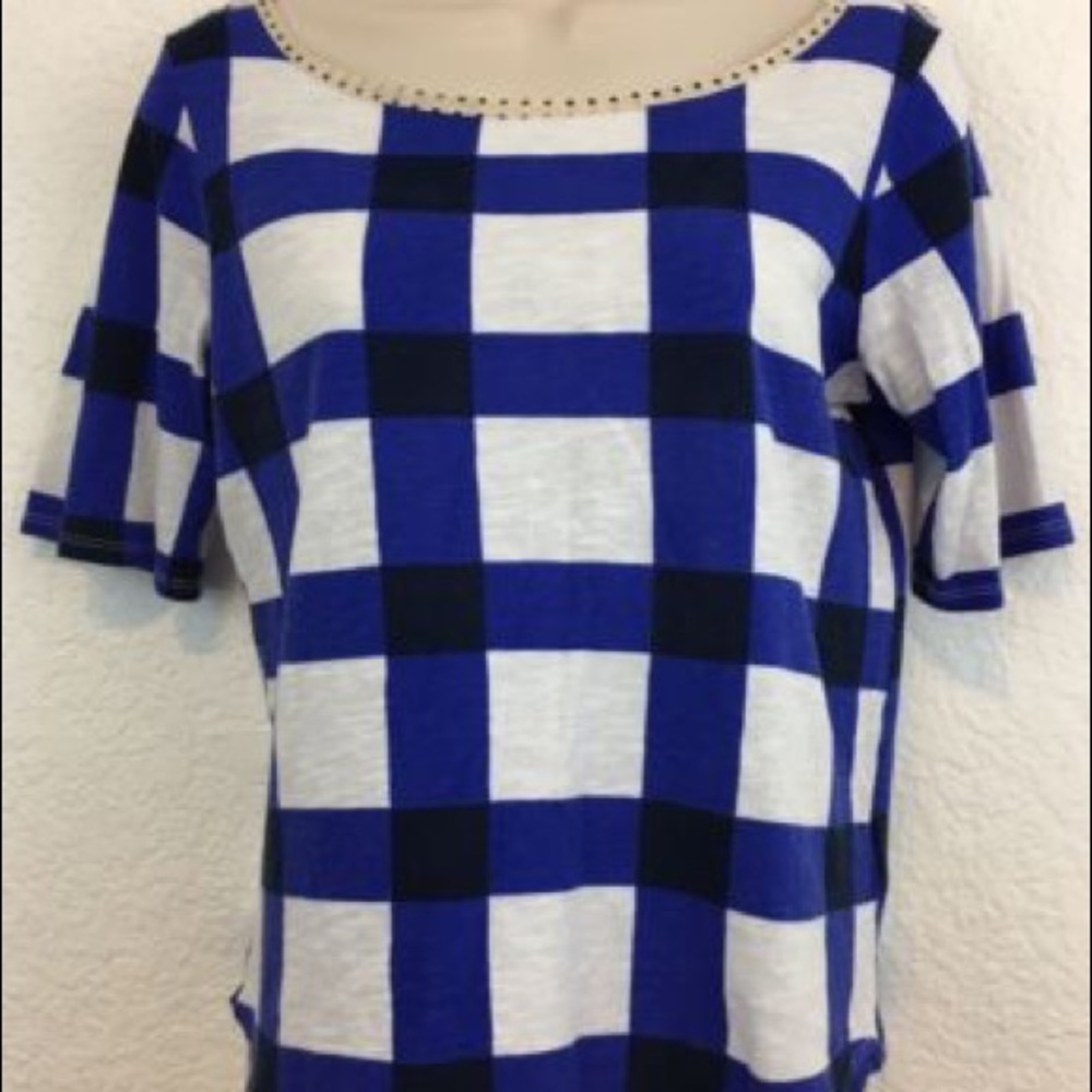Postmark Blue Plaid Tee, L but fits like M